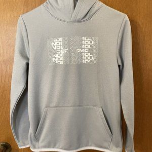 EUC Under Armour Youth Kids Boys Size Large Gray Hoodie Hoody Pullover Loose